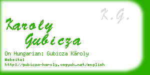 karoly gubicza business card