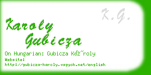 karoly gubicza business card